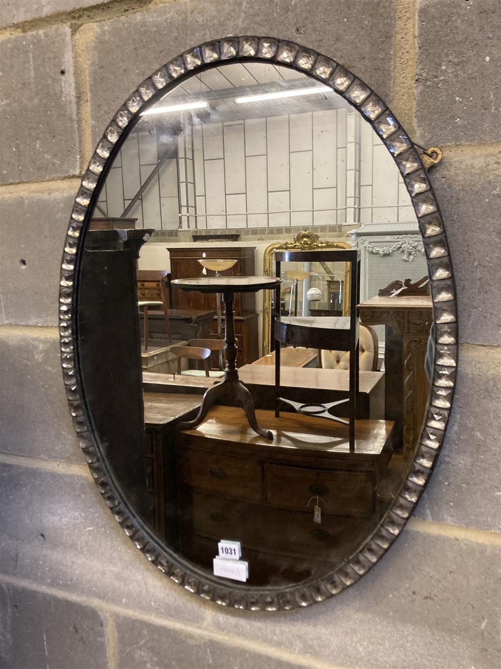 An Irish style oval wall mirror, width 58cm, height 76cm